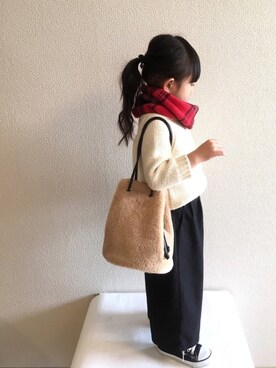 「GLOBAL WORK（グローバルワーク）のアイテム（オールインワン・サロペット）」を使った、NATSUさん（キッズ・100cm）の冬コーディネート