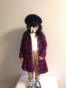 「Re:make（リメイク）のアイテム（ワンピース/ドレス）」を使った、NATSUさん（キッズ・100cm）の冬コーディネート
