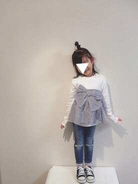 「きりっぱなしボブ」｜NATSUさん（キッズ・100cm）の冬コーディネート