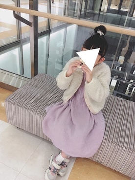 「ネコ」｜「アイテム（ブルゾン）」を使った、NATSUさん（キッズ・110cm）の冬コーディネート