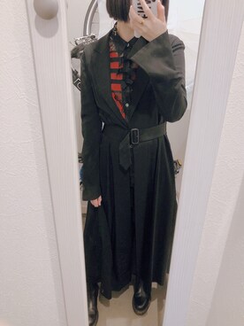 「Yohji Yamamoto（ヨウジヤマモト）のアイテム（ジャケット/アウター）」を使った、長谷部さん（レディース・158cm）の秋コーディネート