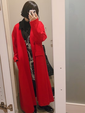 「08sircus（ゼロエイトサーカス）のアイテム（その他アウター）」を使った、長谷部さん（レディース・158cm）の春コーディネート