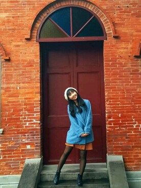 「Dip Drops（Dip Drops）のアイテム」を使った、張蘋さん（レディース・160cm）の冬コーディネート