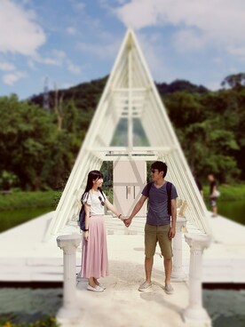 「Dip Drops（Dip Drops）のアイテム」を使った、張蘋さん（レディース・160cm）の春コーディネート