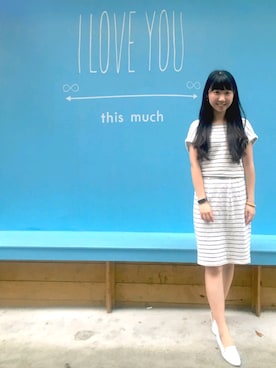 「ESPRIT（エスプリ）のアイテム（ワンピース/ドレス）」を使った、張蘋さん（レディース・160cm）の夏コーディネート