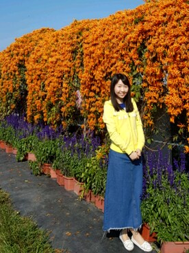「Abercrombie&Fitch（アバークロンビーアンドフィッチ）のアイテム（モッズコート）」を使った、張蘋さん（レディース・160cm）の冬コーディネート