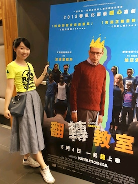 「roots（ルーツ）のアイテム（Tシャツ/カットソー）」を使った、張蘋さん（レディース・160cm）の春コーディネート