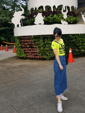 「roots（ルーツ）のアイテム（トップス）」を使った、張蘋さん（レディース・160cm）の春コーディネート