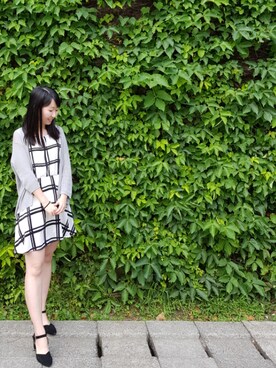 「amai（-）のアイテム」を使った、張蘋さん（レディース・160cm）の夏コーディネート