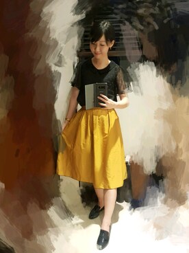 「Herls（ハーリス）のアイテム」を使った、張蘋さん（レディース・160cm）の夏コーディネート