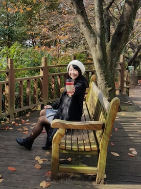 「bread n butter（ブレッドアンドバター）のアイテム」を使った、張蘋さん（レディース・160cm）の冬コーディネート