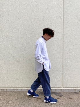 「45R（フォーティファイブアール）のアイテム（パンツ）」を使った、SHOさん（メンズ・165cm）の冬コーディネート