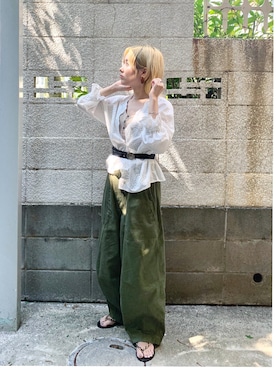 「RAGEBLUE（レイジブルー）のアイテム（ピアス（両耳用））」を使った、オミキさん（レディース・151cm）の春コーディネート