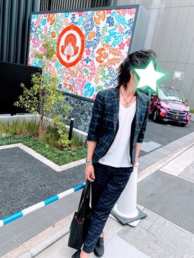 「BLACK LABEL CRESTBRIDGE（ブラックレーベル・クレストブリッジ）のアイテム（Tシャツ/カットソー）」を使った、あ きさん（メンズ・170cm）の秋コーディネート