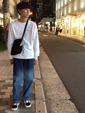 「Adam et Rope A・E・R（アダムエロペ）のアイテム（デニムパンツ）」を使った、Tatsuyaさん（メンズ・173cm）の夏コーディネート