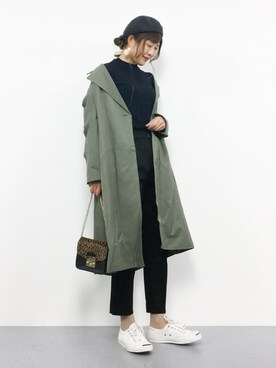 「ジャックパーセル」｜「アイテム（トレンチコート）」を使った、やまちゃんさん（レディース・167cm）の冬コーディネート