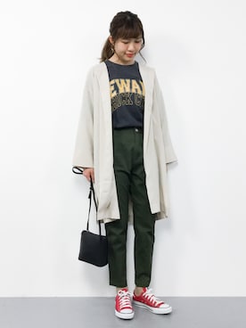 「ラフスタイル」｜「アイテム（ノーカラージャケット）」を使った、やまちゃんさん（レディース・167cm）の春コーディネート