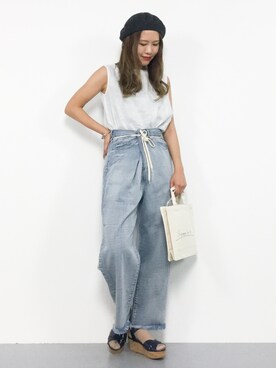 「Supreme.La.La.（シュープリームララ）のアイテム（バッグ）」を使った、やまちゃんさん（レディース・167cm）の春コーディネート
