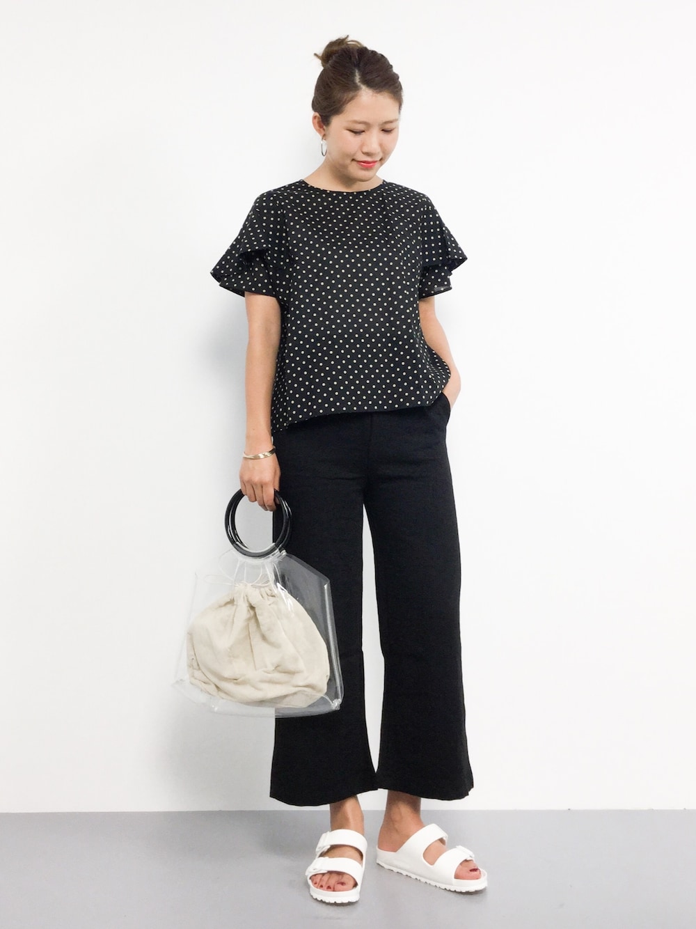 Spick &amp; Span - スピックアンドスパン♡今期ドットフレアスリーブTブラウス♡ブラウン新品 Spick & Span - ドットシフォンベルスリーブブラウスの通販 by