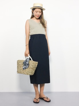 「TIMELESS COMFORT（タイムレスコンフォート）のアイテム」を使った、やまちゃんさん（レディース・167cm）の夏コーディネート