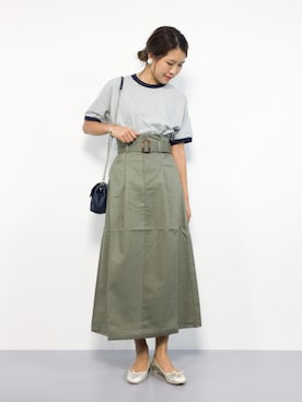 「MKT（エムケーティー）のアイテム（トップス）」を使った、やまちゃんさん（レディース・167cm）の夏コーディネート