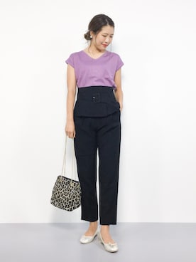 「黒パンツ」｜やまちゃんさん（レディース・167cm）の夏コーディネート