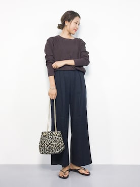 「黒パンツ」｜やまちゃんさん（レディース・167cm）の秋コーディネート