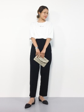 「黒パンツ」｜やまちゃんさん（レディース・167cm）の秋コーディネート