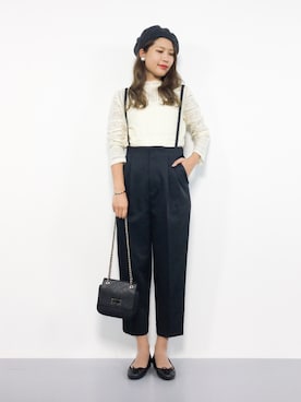 「黒パンツ」｜やまちゃんさん（レディース・167cm）の秋コーディネート