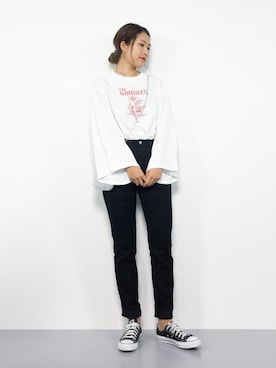 「黒パンツ」｜やまちゃんさん（レディース・167cm）の秋コーディネート