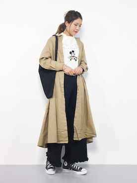 「ミッキーT」｜「アイテム（シャツワンピース）」を使った、やまちゃんさん（レディース・167cm）の秋コーディネート