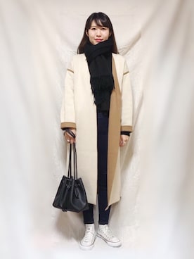 「RIM.ARK（リムアーク）のアイテム（その他アウター）」を使った、やまちゃんさん（レディース・167cm）の冬コーディネート