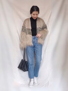 「LAGUNAMOON（ラグナムーン）のアイテム（その他アウター）」を使った、やまちゃんさん（レディース・167cm）の冬コーディネート
