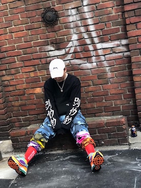 「BlackEyePatch（ブラックアイパッチ）のアイテム（レッグウェア）」を使った、JunYaさん（メンズ・165cm）の春コーディネート