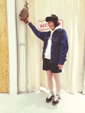 「ドラフトリーバイス」｜「アイテム（デニムジャケット）」を使った、あいあいさん（レディース・156cm）の冬コーディネート