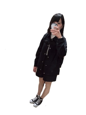 「CONVERSE（コンバース）のconverse コンバース ALL STAR HI オールスター ハイ 3206 BLACK(US)（スニーカー）」を使った、あいあいさん（レディース・156cm・20代）の春コーディネート