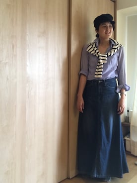 「woadblue（ウォードブルー）のアイテム」を使った、HRMNGさん（レディース・164cm）の春コーディネート