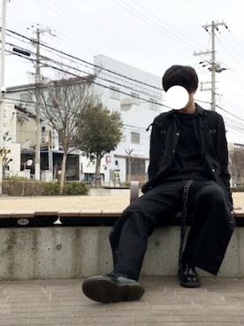 「ETHOSENS（エトセンス）のアイテム（ベルト）」を使った、しゅーまいさん（メンズ・185cm）の冬コーディネート