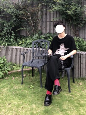 「ETHOSENS（エトセンス）のアイテム（ベルト）」を使った、しゅーまいさん（メンズ・185cm）の夏コーディネート