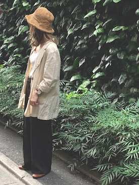 「ペーパーハット」｜「アイテム（ジャケット/アウター）」を使った、a iさん（レディース・153cm）の夏コーディネート