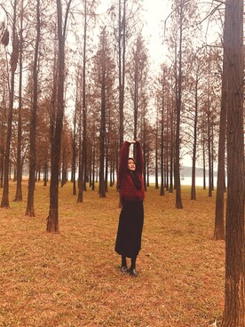 「BELLE（ベル）のアイテム」を使った、ElkaWangさん（レディース・168cm）の冬コーディネート