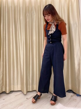 「SpRay（スプレイ）のアイテム（オールインワン・サロペット）」を使った、SpRay PREMIUMむさし村山店さん（レディース・160cm）の夏コーディネート