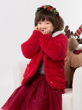 「no brand（ノーブランド）のアイテム（ブルゾン）」を使った、蜜桃小Moさん（キッズ・110cm）の冬コーディネート
