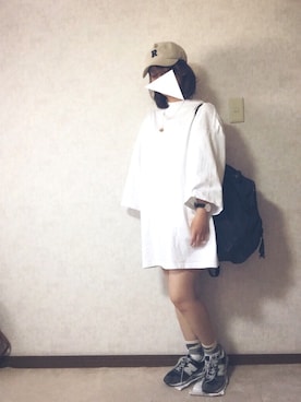 「DHOLIC（ディーホリック）のアイテム（バックパック/リュック）」を使った、medkさん（レディース・154cm）の夏コーディネート