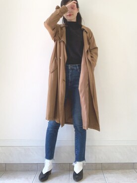 「Mila Owen」｜「アイテム（トレンチコート）」を使った、__rp02さん（レディース・160cm）の春コーディネート