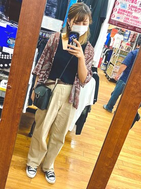 「アイテム（腕時計、ブラウン系）」を使った、はるかさん（レディース・157cm）の夏コーディネート