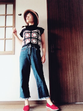 「さしいろ」｜「アイテム（パンツ）」を使った、と　こ　と　こ　　さん（レディース・159cm）の春コーディネート