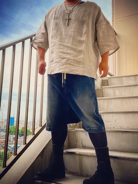 「ISAMU KATAYAMA BACKLASH（イサムカタヤマバックラッシュ）のアイテム（ブーツ）」を使った、hiyu0さん（メンズ・170cm）の春コーディネート