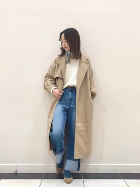 「ORiental TRaffic(ORiental TRaffic)」｜「アイテム（トレンチコート）」を使った、nagiさん（レディース・157cm）の冬コーディネート