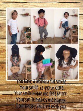 「8月の笑顔のアイテム（その他、その他）」を使った、kotofukuさん（キッズ・110cm）の秋コーディネート